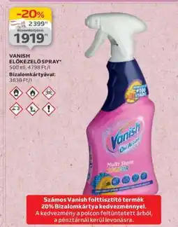 Auchan VANISH ELŐKEZELŐ SPRAY ajánlat