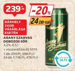 Auchan Arany Szarvas Dobozos Sör ajánlat