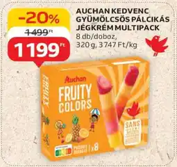 Auchan AUCHAN KEDVENC GYÜMÖLCSÖS PÁLCIKÁS JÉGKRÉM MULTIPACK ajánlat