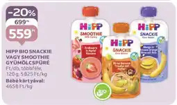Auchan HIPP BIO SNACKIE VAGY SMOOTHIE GYÜMÖLCSPÜRÉ ajánlat