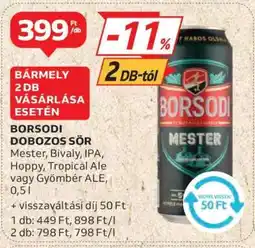 Auchan Borsodi Dobozos Sör ajánlat