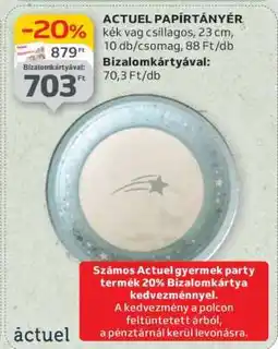 Auchan ACTUEL PAPÍRTÁNYÉR ajánlat