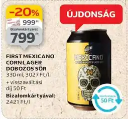 Auchan FIRST MEXICANO CORN LAGER DOBOZOS SÖR ajánlat