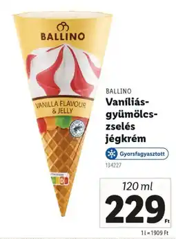 Lidl Ballino Vaníliás gyümölcs zselés jégkrém ajánlat