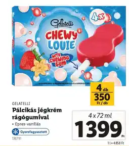 Lidl Gelatelli Pálcikás jégkrém rágógumival ajánlat