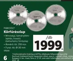 Lidl Parkside Körfűrészlap ajánlat