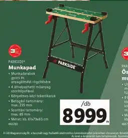 Lidl Parkside Munkapad ajánlat