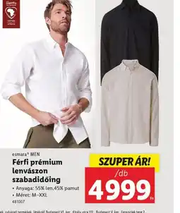 Lidl Esmera Men Férfi prémium lenvászon szabadidőing ajánlat