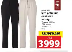 Lidl Esmera Férfi prémium lenvászon nadrág ajánlat