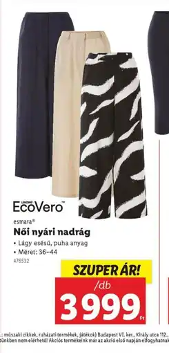 Lidl EcoVero Női nyári nadrág ajánlat