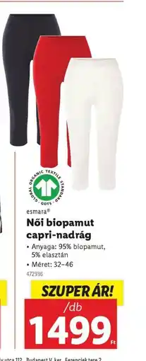 Lidl Női biopamut capri-nadrág ajánlat