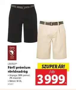 Lidl Livergy Férfi prémium rövidnadrág ajánlat