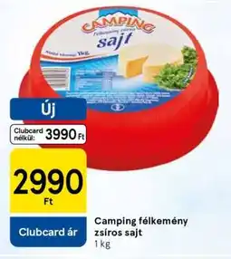 Tesco Camping félkemény zsíros sajt ajánlat