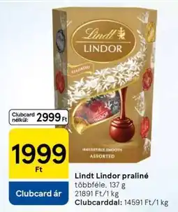 Tesco Lindt Lindor praliné ajánlat