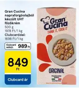 Tesco Gran Cucina napraforgóolajból készült UHT főzőkrém ajánlat