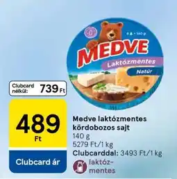 Tesco Medve laktózmentes kördobozos sajt ajánlat