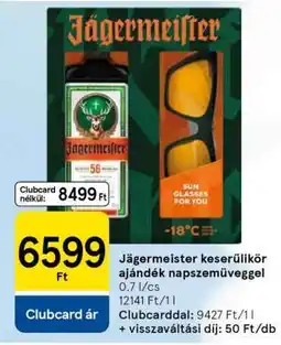 Tesco Jägermeister keserűlikőr ajándék napszemüveggel ajánlat