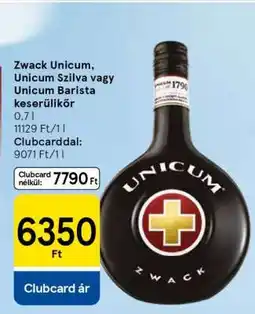 Tesco Zwack Unicum, Unicum Szilva vagy Unicum Barista keserűlikőr ajánlat