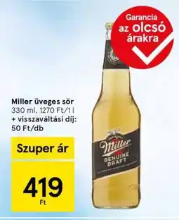 Tesco Miller Üveges Sör ajánlat