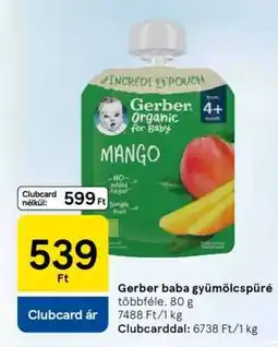 Tesco Gerber baba-gyümölcspüré ajánlat