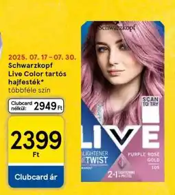 Tesco Schwarzkopf Live Color tartós hajfesték ajánlat