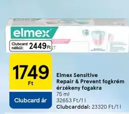 Tesco Elmex Sensitive Repair & Prevent fogkrém érzékeny fogakra ajánlat