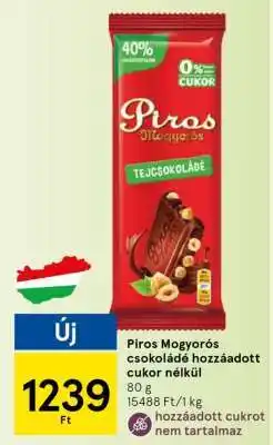 Tesco Piros Mogyorós csokoládé hozzáadott cukor nélkül ajánlat