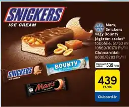 Tesco Mars, Snickers vagy Bounty jégkrém szelet ajánlat