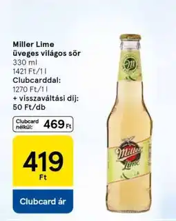 Tesco Miller Lime üveges világos sör ajánlat
