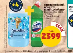 PENNY Coccolino öblítő + Domestos fertőtlenítőszer ajánlat