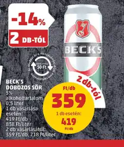 PENNY Beck's dobozos sör ajánlat