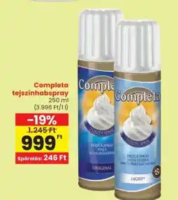 Spar Completa tejszínhabspray ajánlat