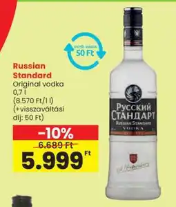 Spar Russian Standard Original vodka 0,7 l ajánlat