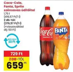 Spar Coca-Cola, Fanta, Sprite szénsavas üdítőital ajánlat