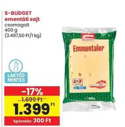 Spar S-BUDGET ementáli sajt ajánlat
