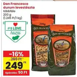 Spar Don Francesco durum leves tészta ajánlat