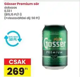 Spar Gösser Premium sör ajánlat