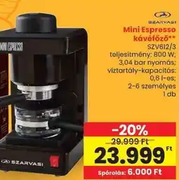 Spar Mini Espresso kávéfőző ajánlat