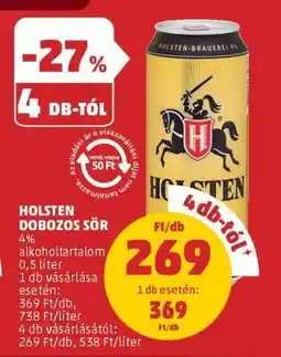 PENNY Holsten Dobozos Sör ajánlat