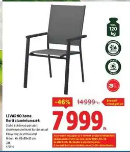 Lidl LIVARNO HOME Kerti alumíniumszék ajánlat