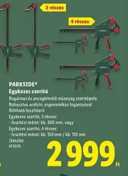 Lidl PARKSIDE Egykezes szorító ajánlat