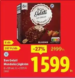 Lidl BON GELATI Mandulás jégkrém ajánlat