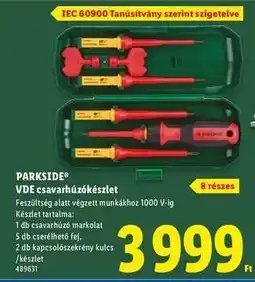 Lidl PARKSIDE VDE csavarhúzókészlet ajánlat