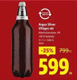 Lidl Argus Silver Világos sör ajánlat