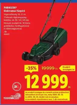 Lidl PARKSIDE Elektromos fűnyíró ajánlat