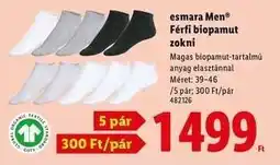 Lidl esmara Men Férfi biopamut zokni ajánlat