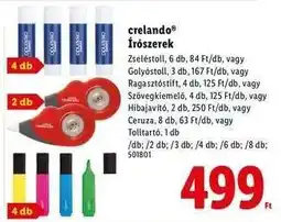 Lidl crelando Írószerek ajánlat