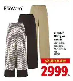 Lidl ESMARA Női nyári nadrág ajánlat