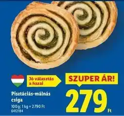 Lidl Pisztáciás-málnás csiga ajánlat
