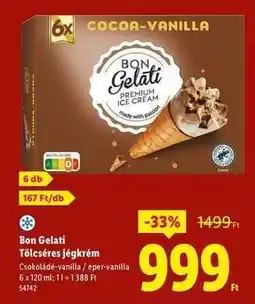 Lidl BON GELATI Tölcséres jégkrém ajánlat